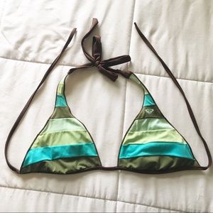 ROXY STRING BIKINI TOP MULTICOLORED GOOD USED COND